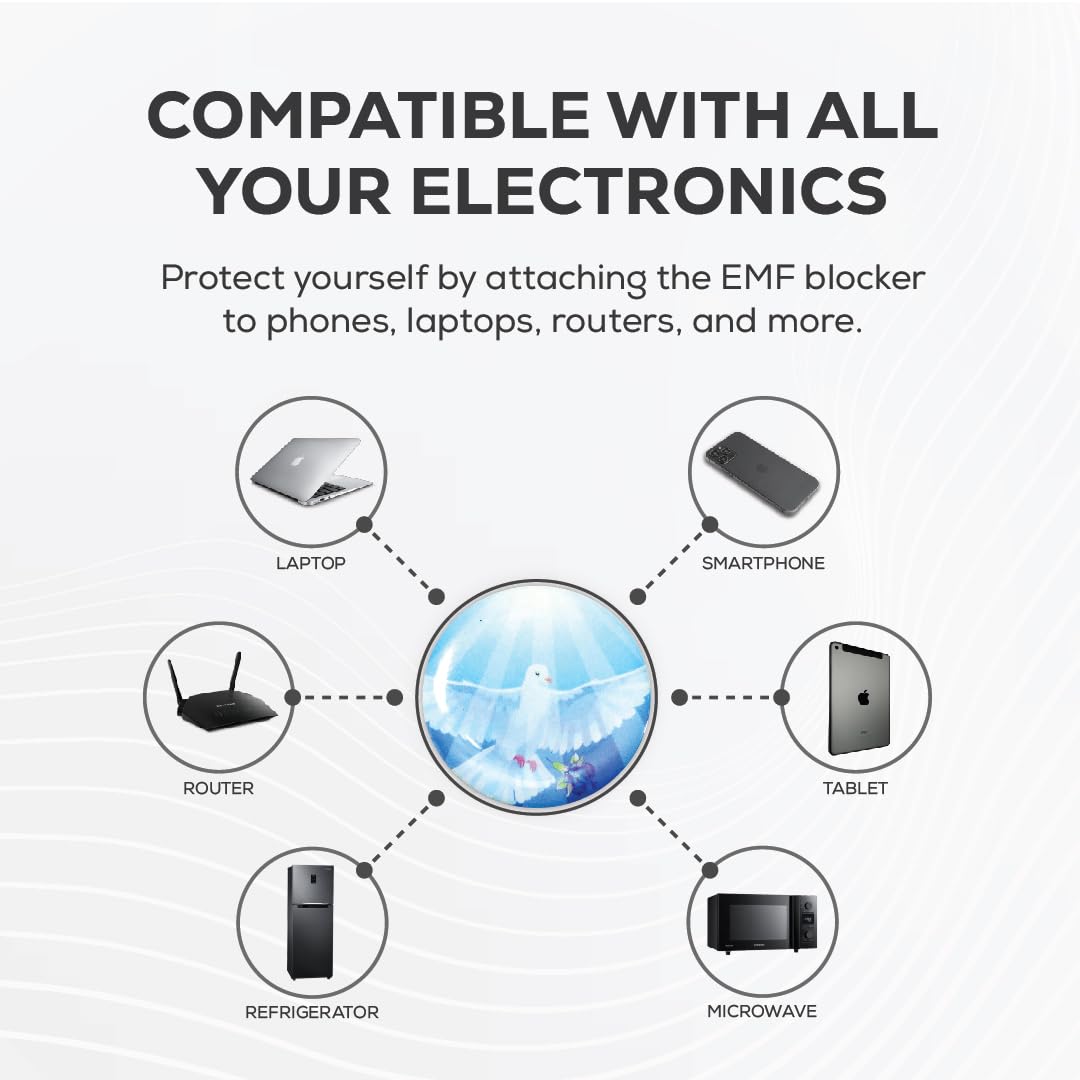 Pack of 6 EMF Stickers for Cell Phone- 5G Ready Harmonizer Stickers Proudly Made in USA for Cell Phones, Laptops or Tablets- EMF mega Shield for All Electronic Devices