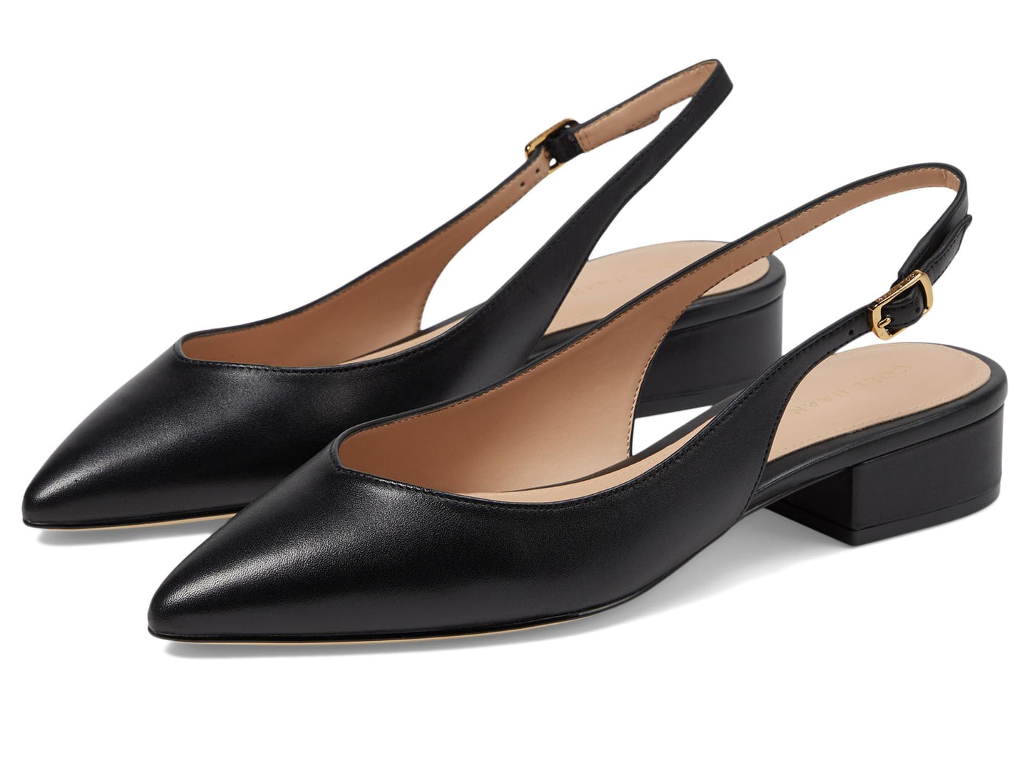 Cole Haan Women's Mazie Slingback Flat Loafer, Black Leather, 9