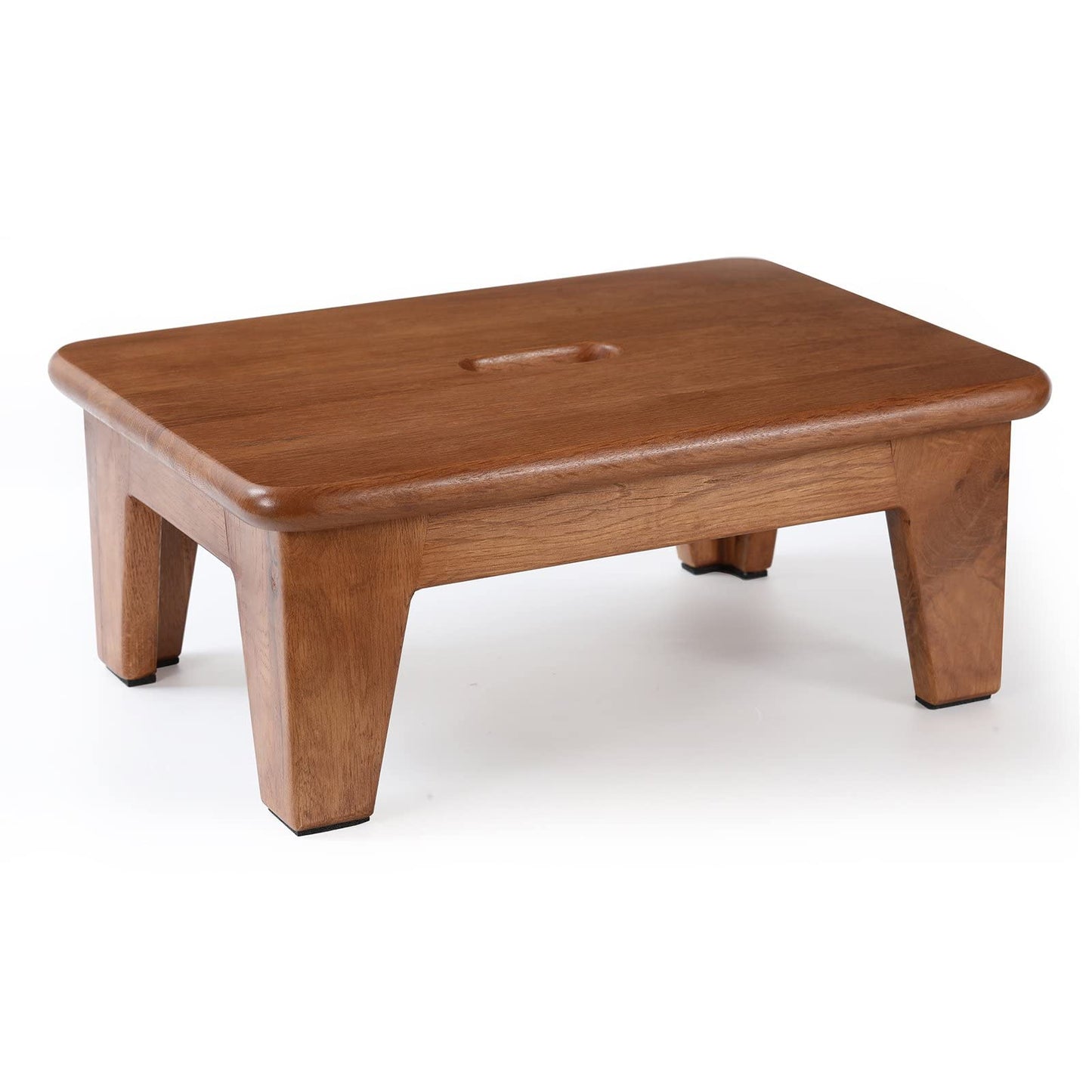 CONSDAN Step Stool for Bed - USA Grown Oak, Wooden Stool for Adults and Seniors, 6.5" High, Non-Slip Mat, No Assembly Needed, Solid Wood, Chocolate Color