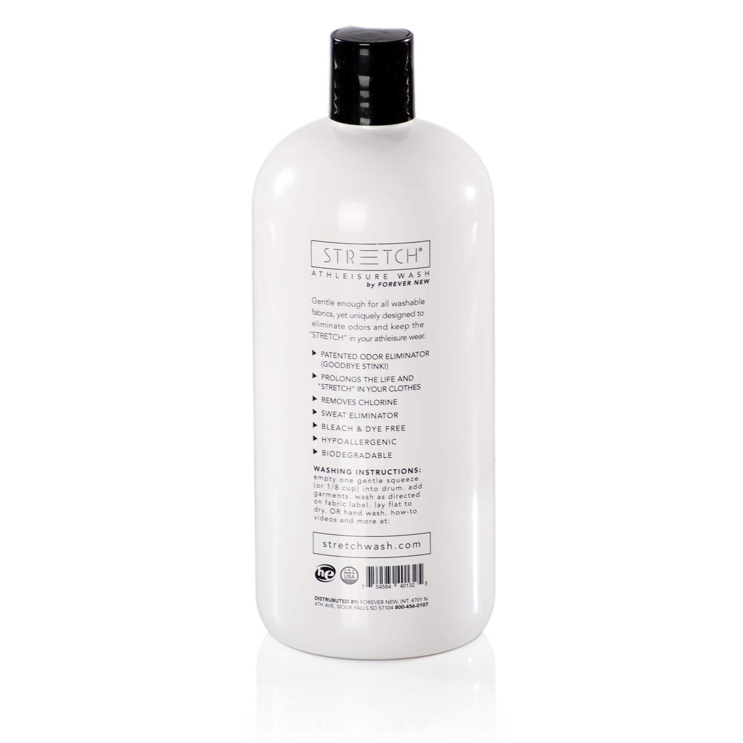 Forever New Stretch Active Wear Laundry Detergent, Liquid, Original Scent, 32 Fl Oz - Ideal for Workout Clothes, Swimwear, Yoga Wear, Athletic Gear, and More