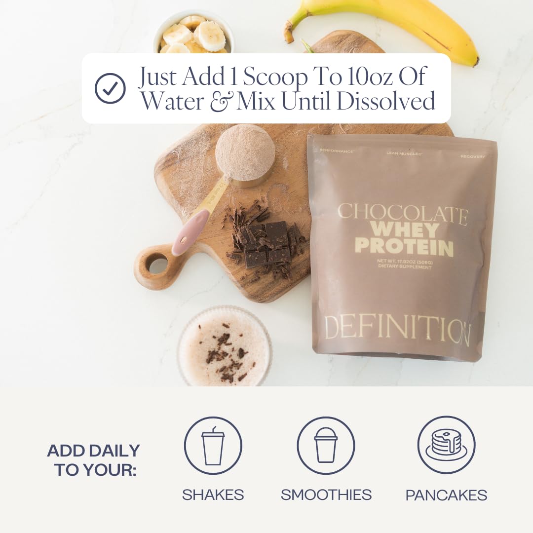 Barre Definition Whey Protein Isolate for Women, 20g Protein, 0g Sugar, 90 Calories, Stevia-Free, Grass-Fed & Pasture Raised, Chocolate 1 lb