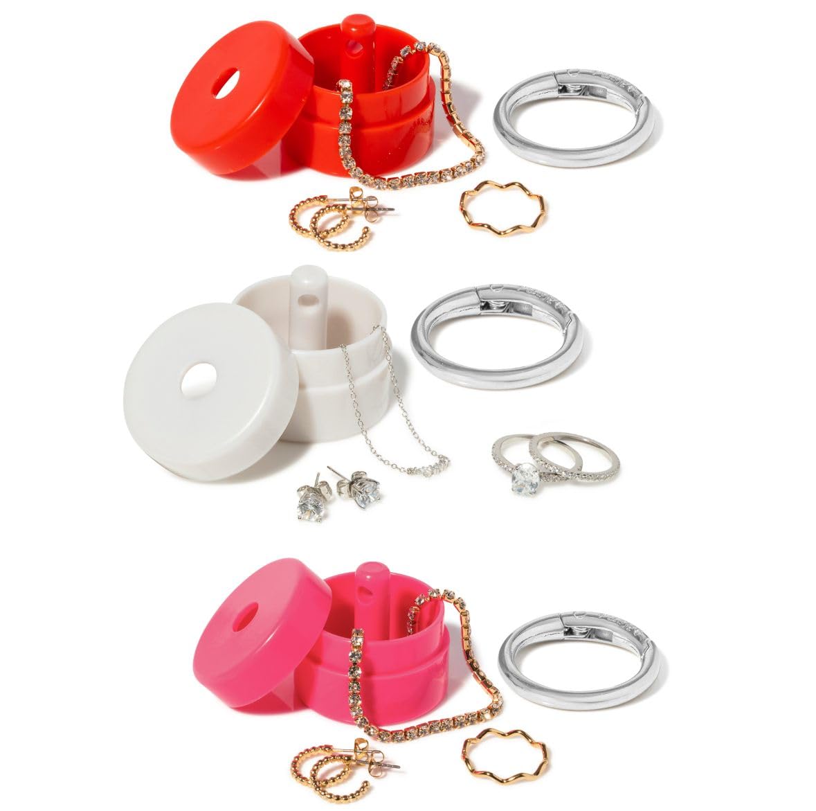 Lion Latch Travel Jewelry Box Case, Ring Holder on Shark Tank - Ring Holder for Women Girls with Keychain, Small Jewelry Organizer Boxes, Portable Ring Keeper Key Chain, Jewelry Storage Case