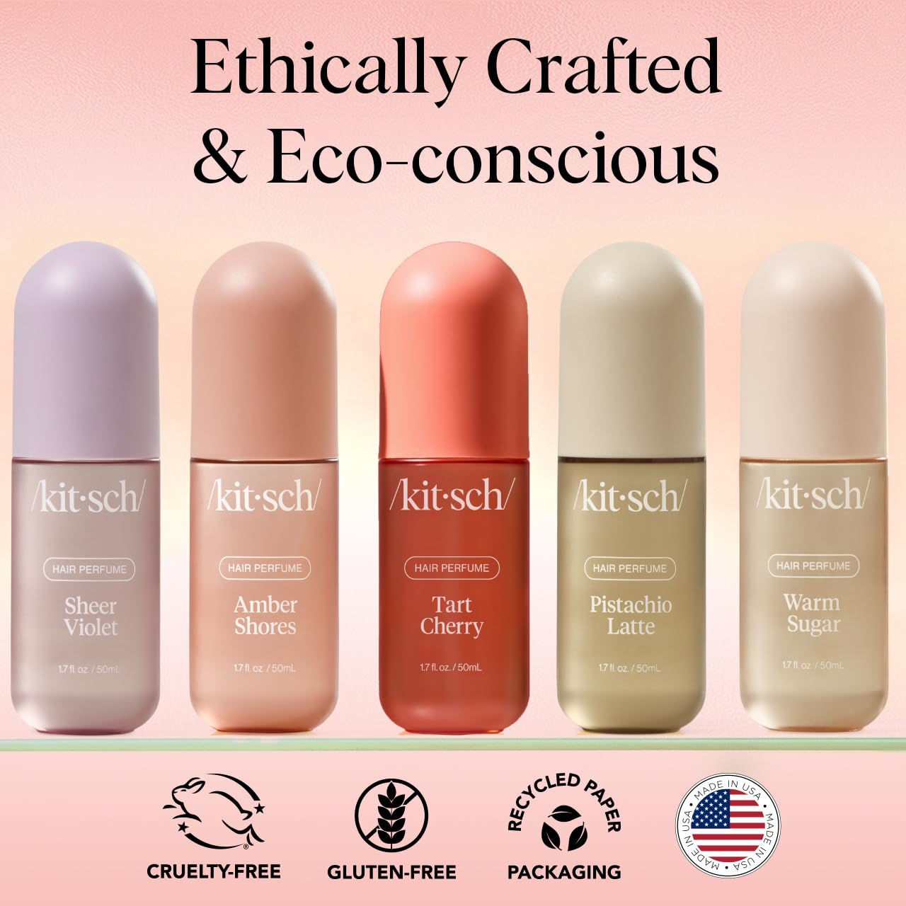 Kitsch Tart Cherry Hair Perfume for Women - Hair Spray & Body Mist - Clean, Deodorizing & Patented Odor-Eliminating Technology - Freshen Hair, Body & Pillows - Fruity Gourmand Scent & Vanilla - 50ml