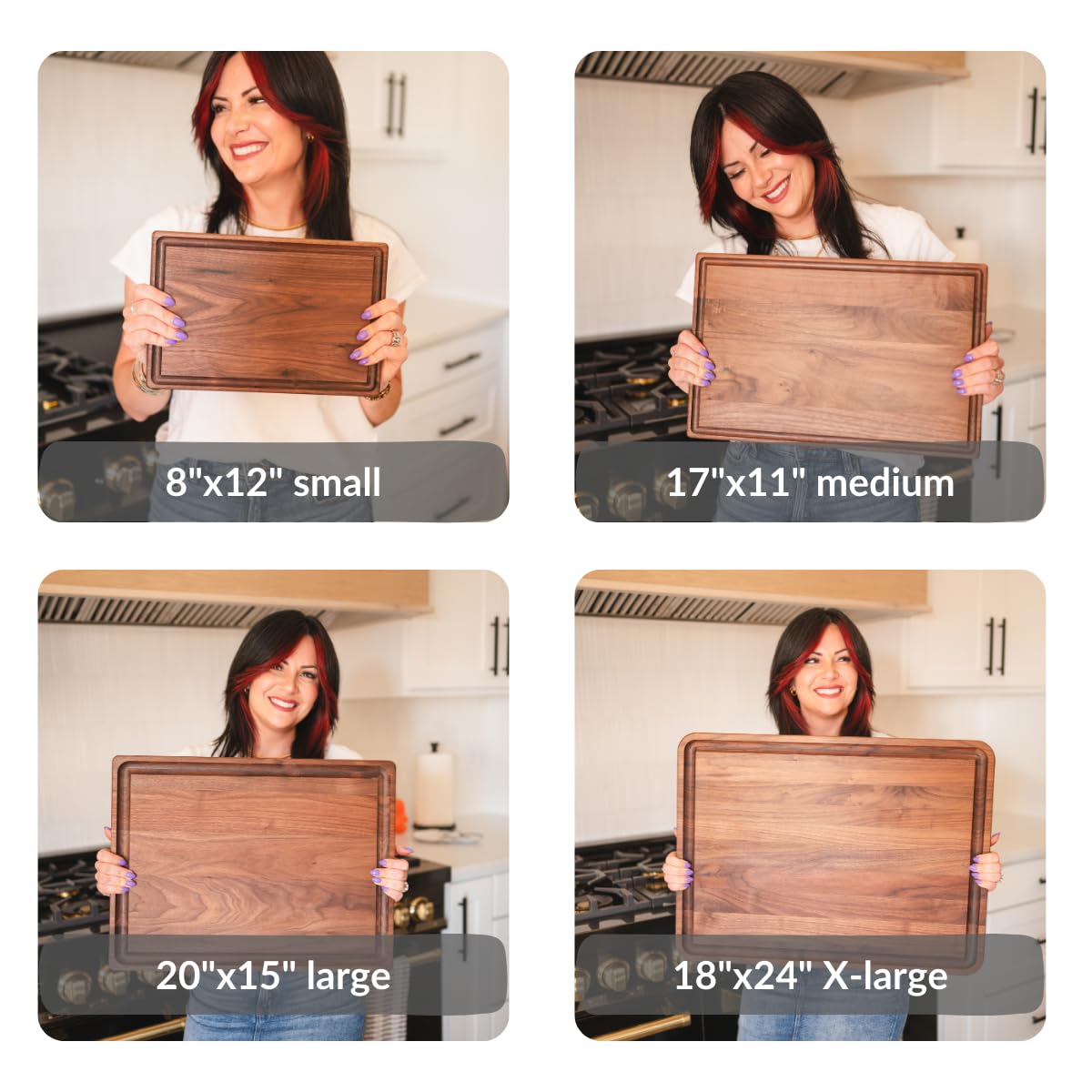 Made in USA Walnut Cutting Board by Virginia Boys Kitchens - Butcher Block made from Sustainable Hardwood