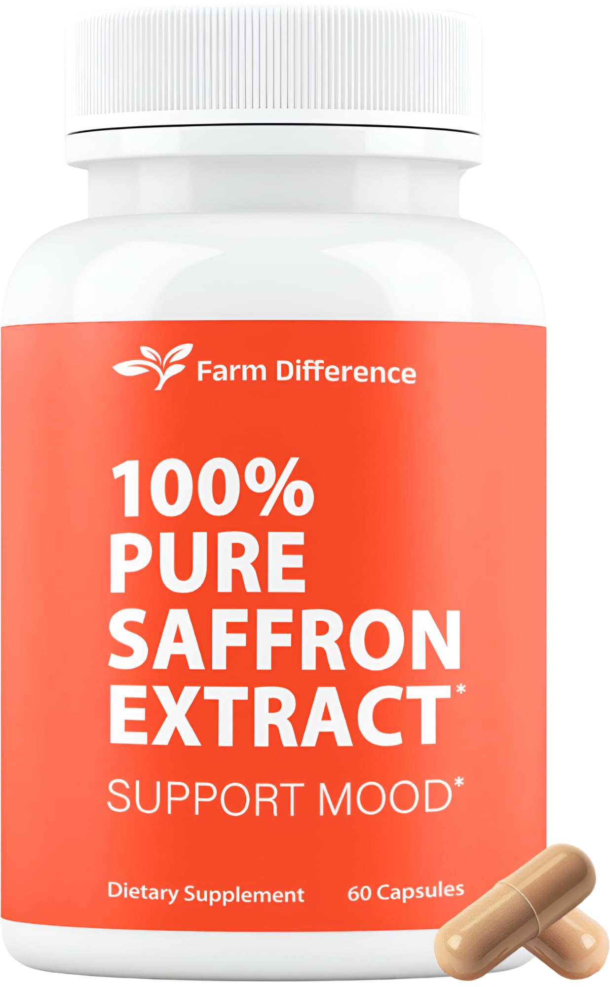 Farm Difference Saffron Supplements 88.5mg - 100% Pure Saffron Extract Capsules - Mood, Eye, & Energy Support - Made in USA