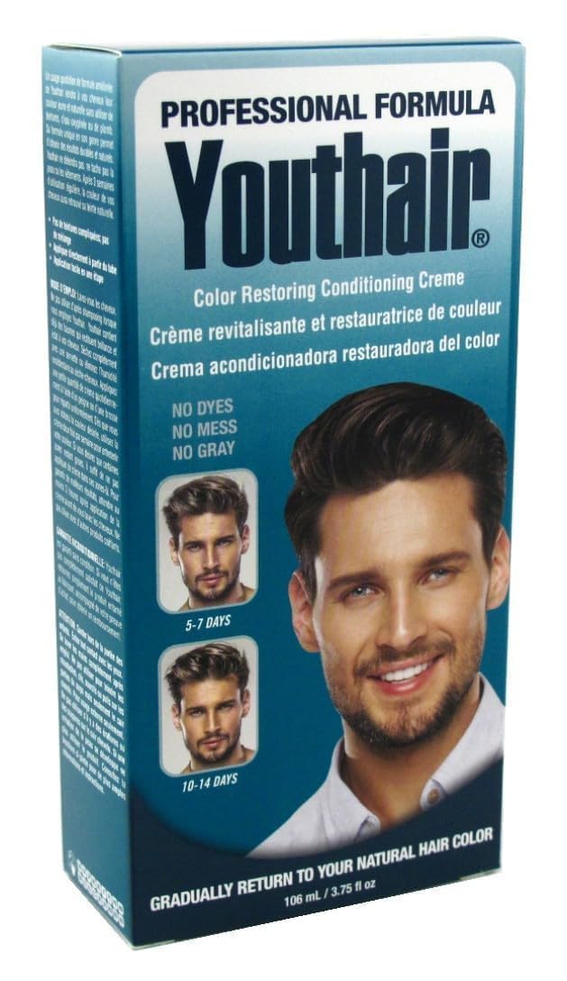 Youthair Crème – Hair Color Restoring Conditioning Formula for Gray Hair Coverage, Made in USA, 3.75 oz