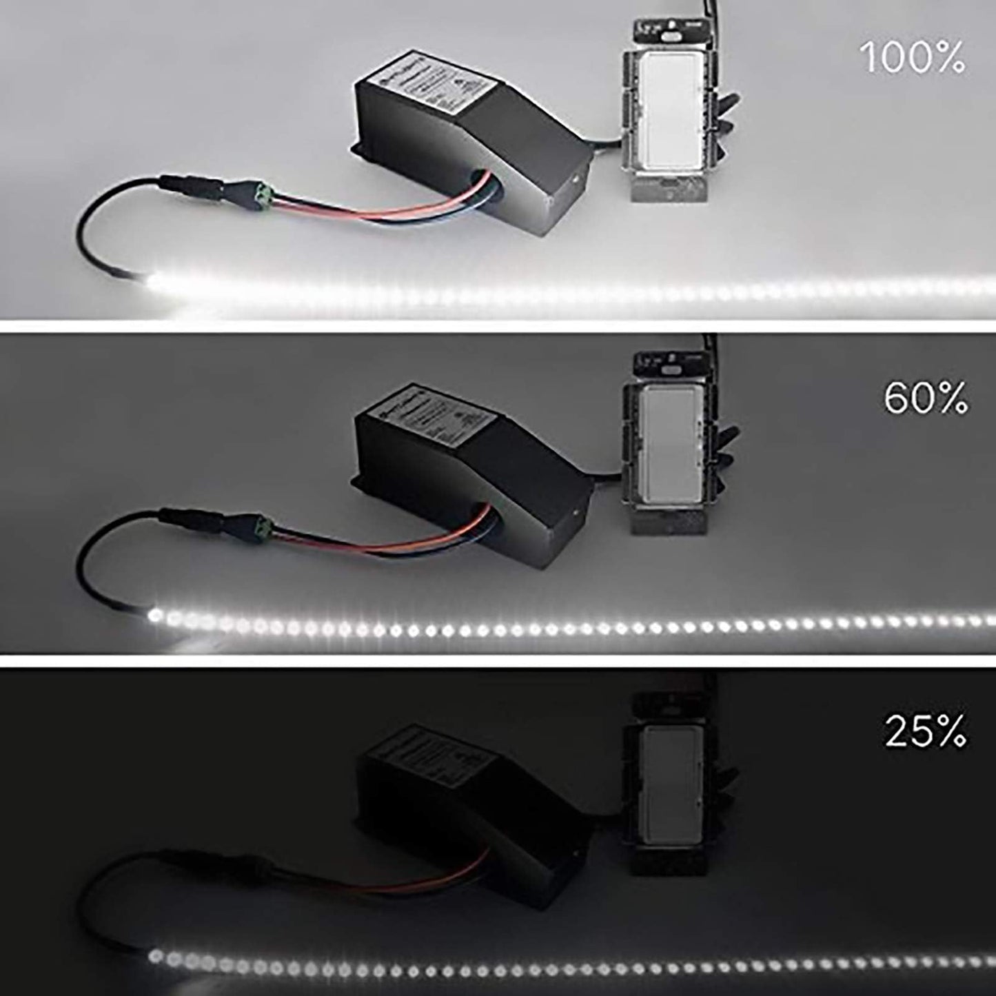 HitLights 300 Watt Dimmable Driver, Magnetic LED Driver - 110V AC-24V DC Transformer. Made in The USA. Compatible with Leviton for LED Strip Lights, Constant Voltage LED Products