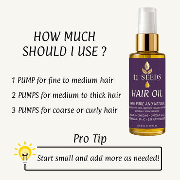 Hair Oil Naturally Enriched with Omega-3-6-9, GLA, Vitamins A, B, C, E, Lightweight Blend Supports Revitalize, Shine, Frizz Control, Color Safe, Helps Reduce Split Ends, UV & Heat - Silicone Free