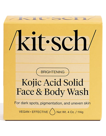 Kitsch Kojic Acid Soap - Brightening & Hydrating Kojic with Turmeric Soap Bar - Reduces Dark Spots, Evens Skin Tone, With Hyaluronic Acid & Shea Butter, Paraben & Sulfate-Free - 4oz, Made in USA