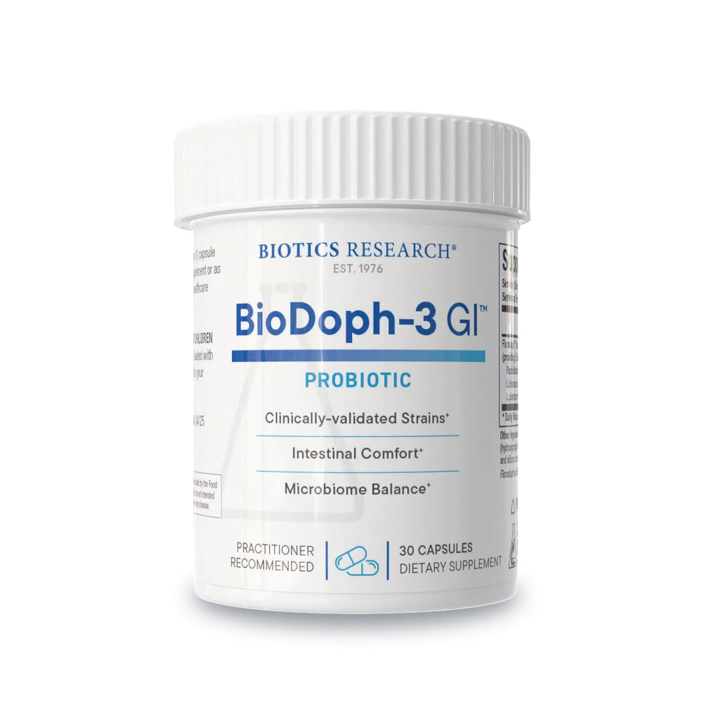 Biotics Research BioDoph-3 GI Targeted Intensive GI Probiotic Capsules, Clinically Validated Multi-Species Formula, Gut Health, Immune Support, Dairy Free 30 Capsules