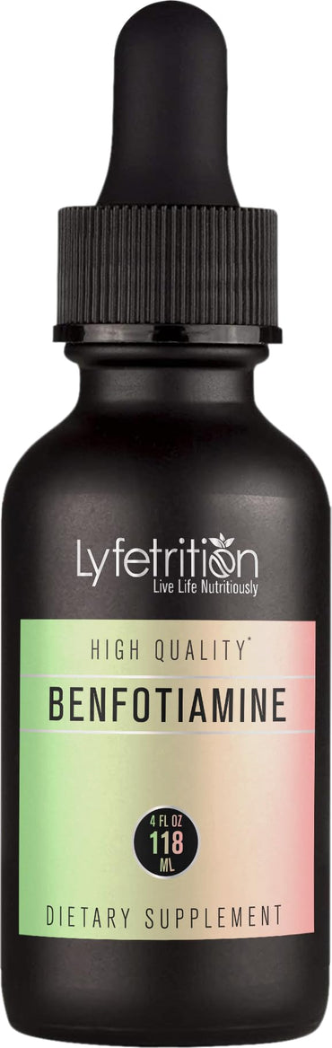 Lyfetrition Benfotiamine 118 ml, 4 FL Oz Liquid, 220 Servings, Made in USA, Quick Absorption, Potent Ingredients, Non-GMO