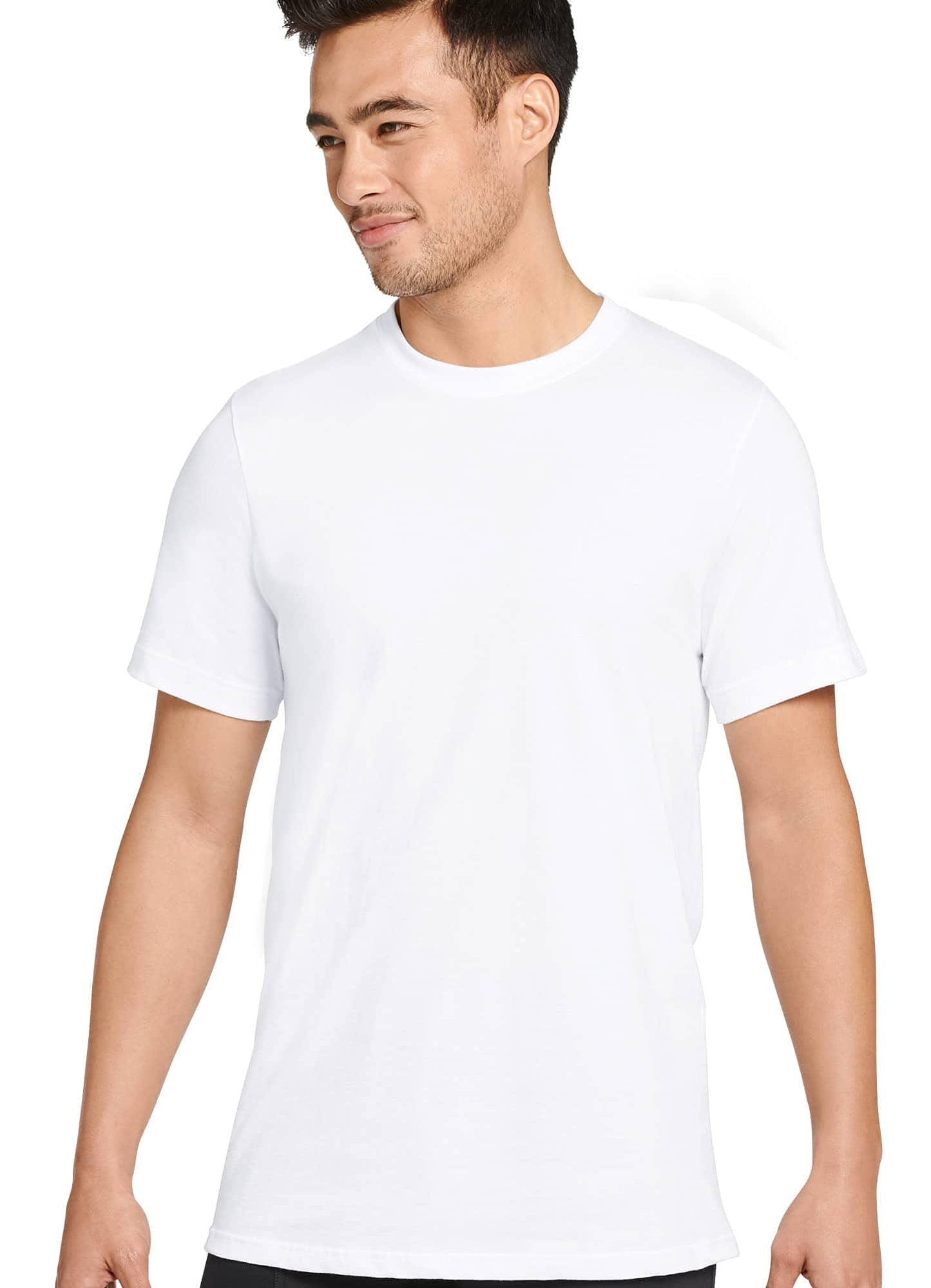 Jockey Men's Undershirt Made in America 100% Cotton Crew Neck T-Shirt - 2 Pack, White, M