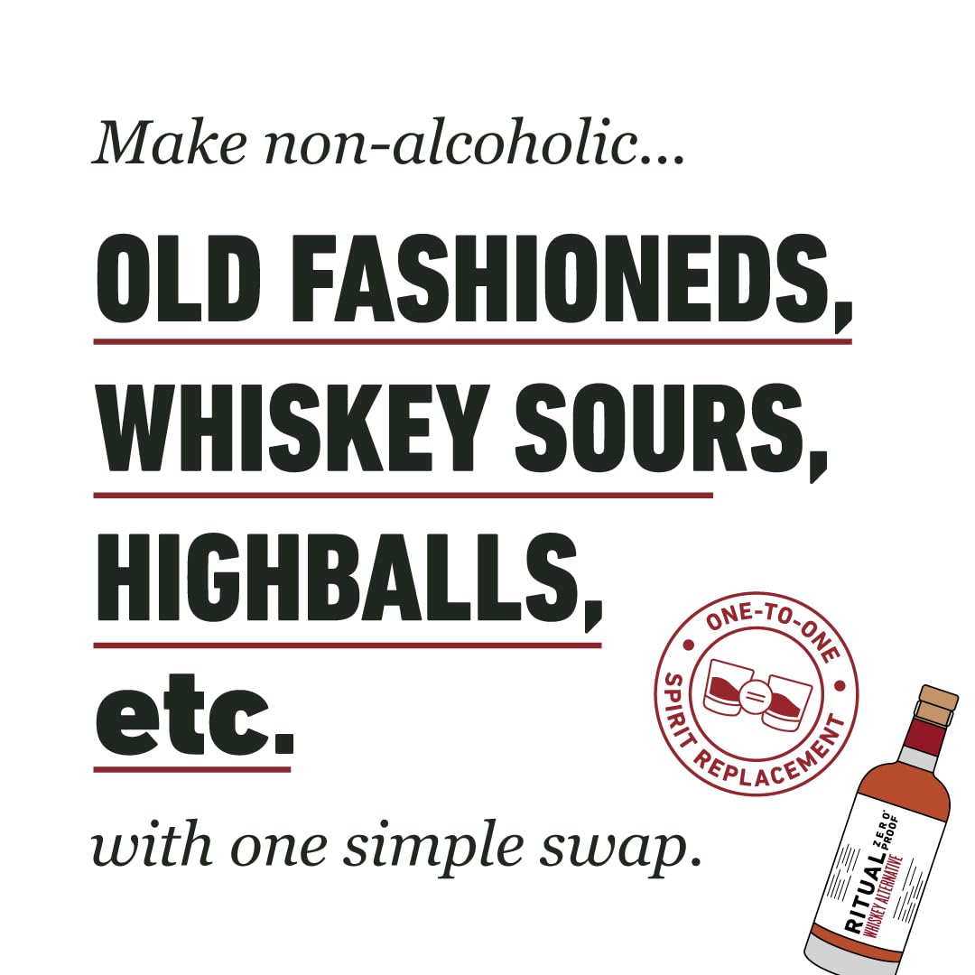 RITUAL ZERO PROOF Whiskey Alternative | Award-Winning Non-Alcoholic Spirit | 25.4 Fl Oz (750ml) | Only 5 Calories | Sustainably Made in USA | Make Delicious Alcohol Free Cocktails