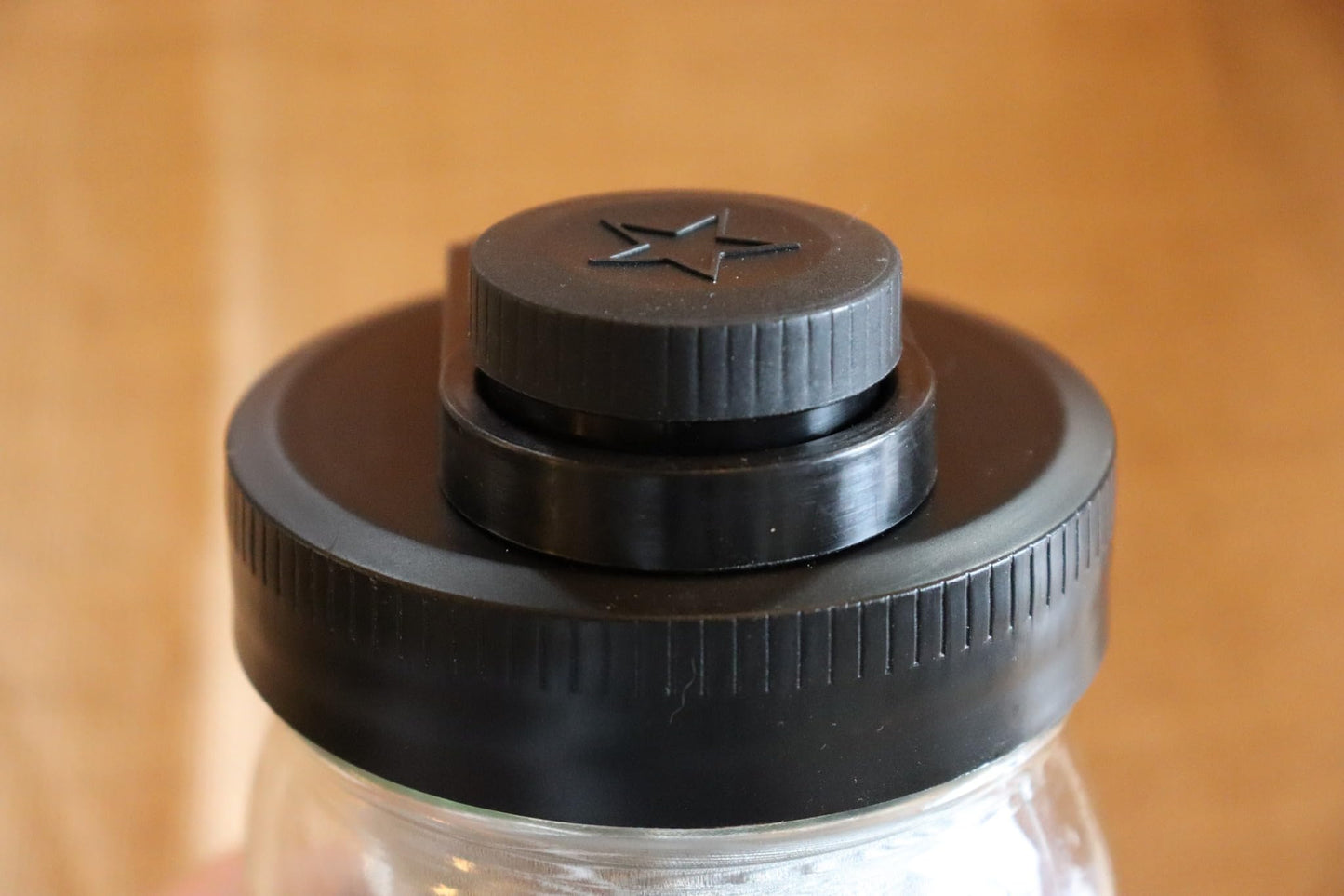 Brewing America Nesting Jar with Drinking Lid as Travel Cup, 1 Pint (16 oz) with Black Pouring Lid on Wide Mouth Ball Nesting Mason Jar, USA-Made To Go Drink Cup, 1-Pack