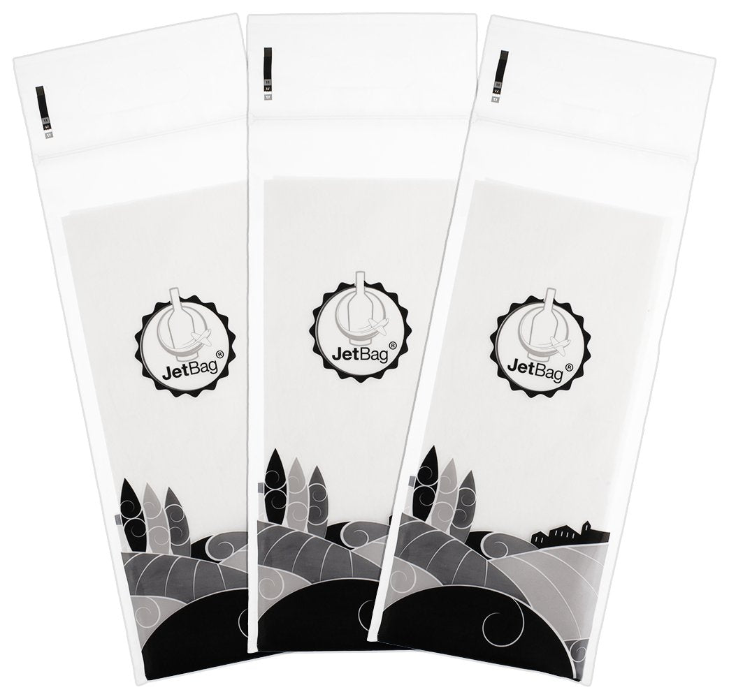 Jet Bag - Protective, Absorbent, Reusable Wine Bags for Travel - Made in the USA - Clear Back allows for Custom Insert