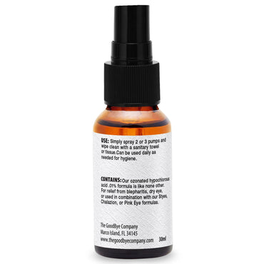 The Goodbye Company Ozonated Lid and Lash Renewer; Hypochlorous Acid Spray Eyelid & Eyelash Extension Cleanser; 100% Natural Lash Cleaning Kit; Made in USA (30 mL)