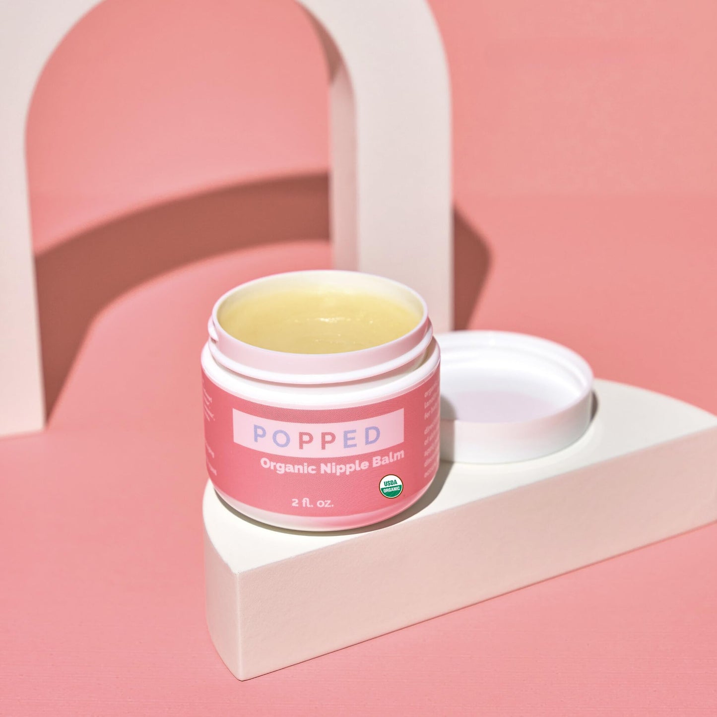 Popped Organic Nipple Butter | Made in the USA | Moisturizing Nipple Cream for Sore, Dry, and Cracked Nipples | Postpartum Essential Balm for Breastfeeding, Nursing (2 fl oz)