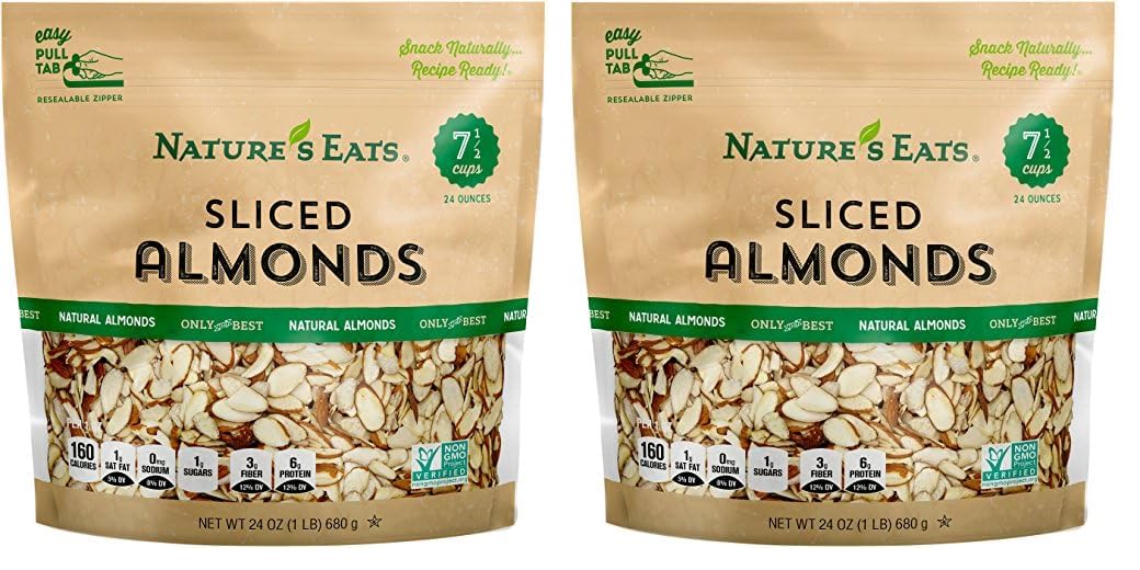 Nature's Eats, Sliced Almonds, 24 Oz (Pack of 2)