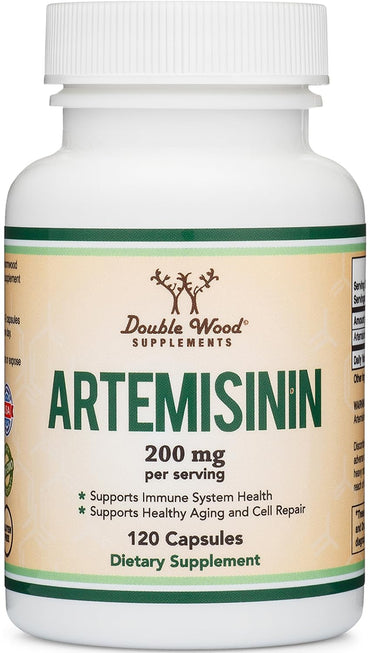 Artemisinin (Sweet Wormwood Cleanse)(Artemisia Annua) 200mg Per Serving, 120 Capsules (Two Month Supply) Vegan Safe, Non-GMO, Gluten Free (Immune Support) by Double Wood