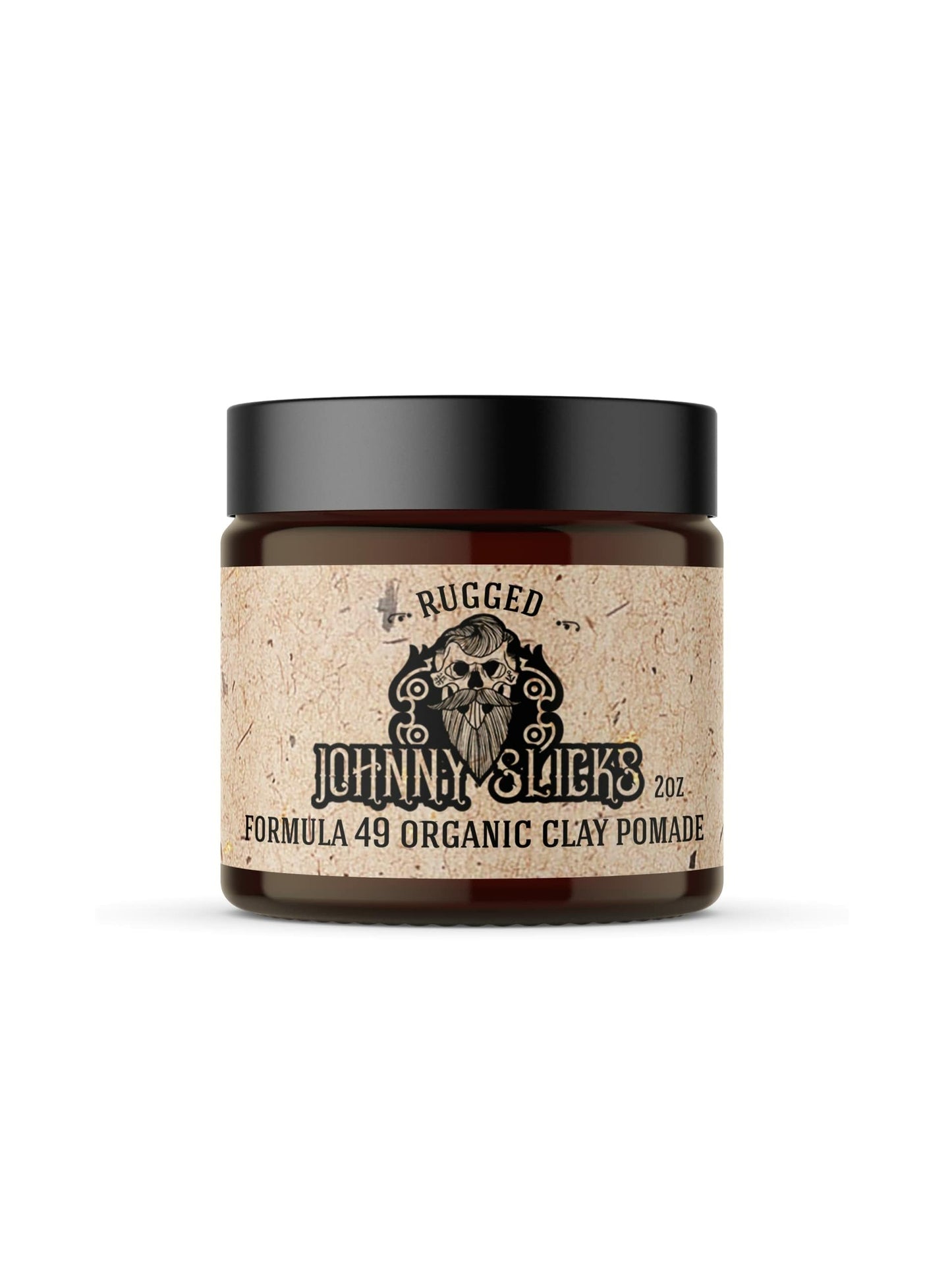 Johnny Slicks Formula 49 Clay All Organic Pomade | Firm Hold & Matte Finish (Promotes Healthy Hair Growth, Helps Hydrate Dry Skin), Rugged 2-ounce