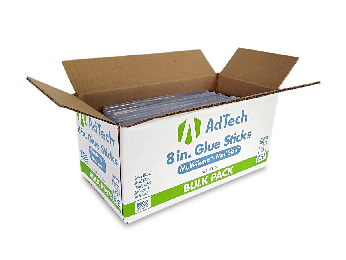 AdTech 8-Inch Mini Hot Glue Sticks, Clear | Multi-Temp, Strong Bonding Adhesive for Crafting, DIY & Repairs | Works with All Mini Glue Guns | Made in the USA