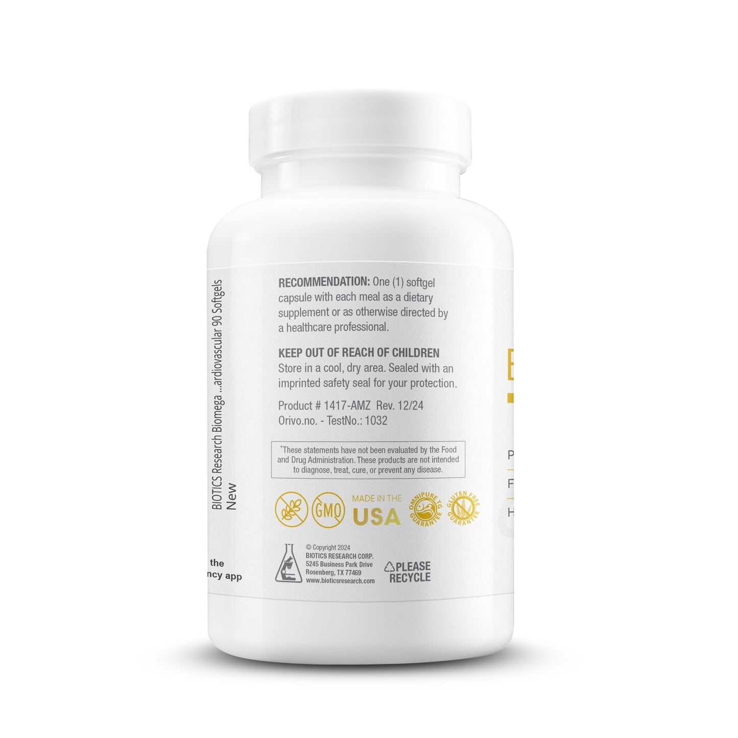 Biotics Research Biomega-1000™ Omega 3 Fish Oil with EPA/DHA -Omega-3 Fatty Acids 1000 mg- Highly Concentrated Fish Oil for Women & Men –Supports Immune, Brain & Heart Health–90 Softgels