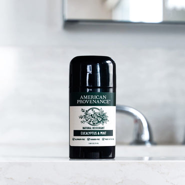 American Provenance Aluminum Free Natural Deodorant For Women and Men - Eucalytus and Mint - 24 Hour Odor Protection Cruelty Free - Made in the USA (1 pack)