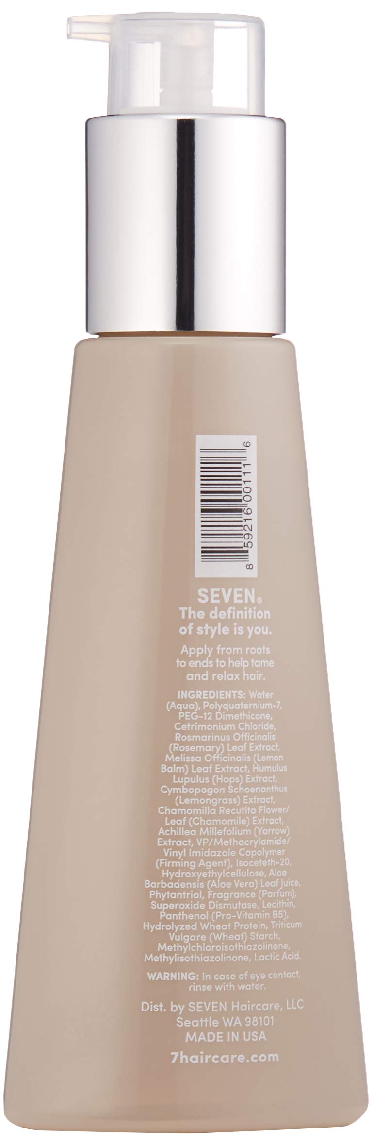 SEVEN Haircare SATARA Relax Serum, Hair Oil for Men & Women, Straightening Serum for Shine, Frizzy, Dry, Damaged Hair, Anti Frizz Thermal Protection with Rosemary & Chamomile, Made in USA, 3.2 oz