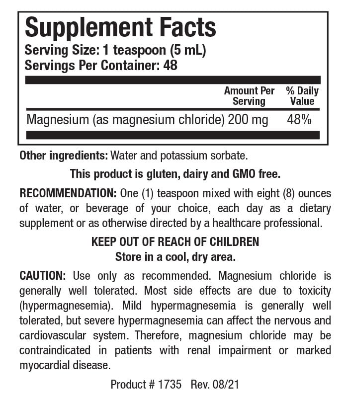 Biotics Research Aqua Mag-Cl™ Easy to Take Liquid Formula, 200 mg Magnesium, Bioavailable, Promotes Relaxation, Cardiovascular Health, Bone Strength, Improves Sleep 8 Fluid Ounces