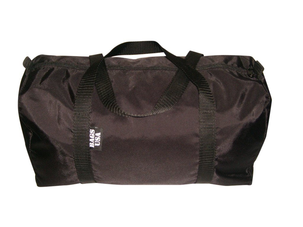 Duffle Bag/Gym Bag, Beach Bag, Nylon Water Resistant, Made in USA. (Black)