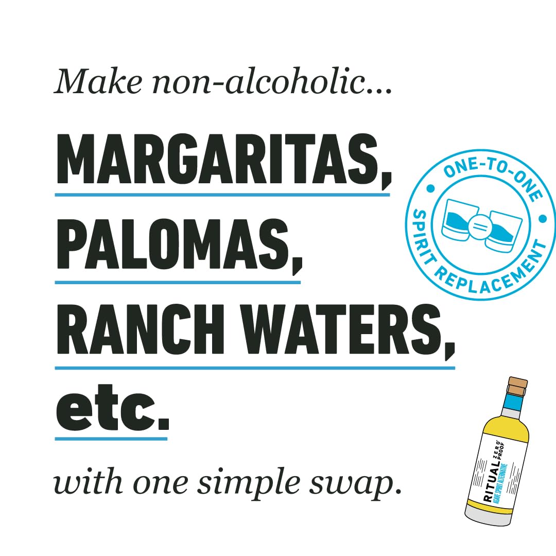 RITUAL ZERO PROOF Agave Spirit Alternative | Award-Winning Non-Alcoholic Spirit | 25.4 Fl Oz (750ml) | Zero Calories | Sustainably Made in USA | Make Delicious Alcohol Free Cocktails