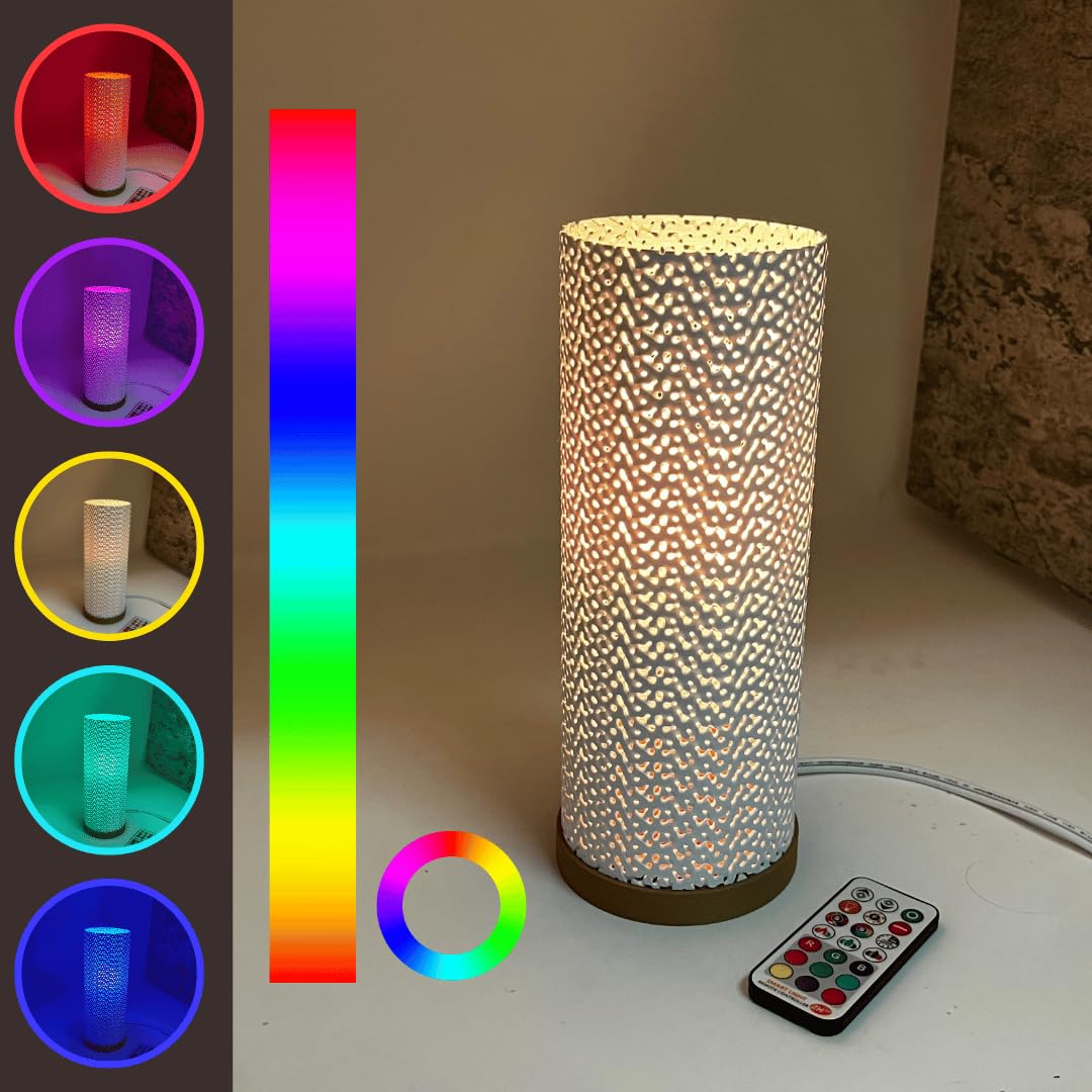 Surface Beam Lamp | Innovative Lamp for Night Stands, End Tables, & Coffee Tables | Ambient Color Changing Lighting | Made in USA (Surface, White)