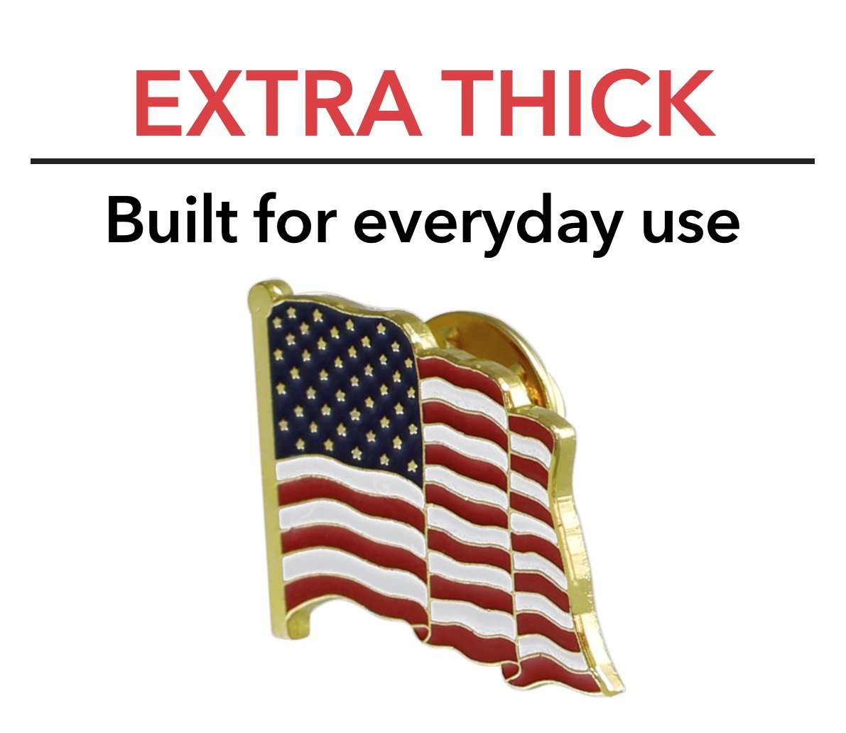 American Flag Lapel Pin Proudly Made in USA (1 Piece)