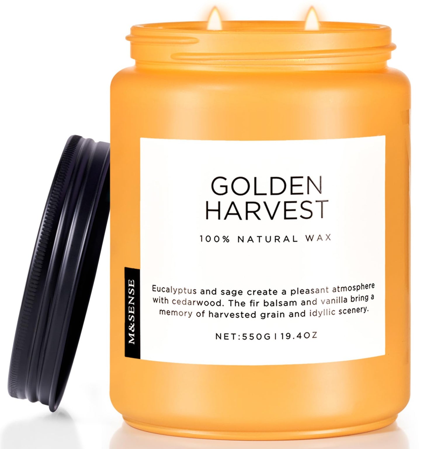 M&SENSE Fall Harvest Scented Candles, 19.4oz 110 Hours Large Natural Soy Long Lasting Slow Burning 2 Wick Scented Candle for Relaxing Stress Relief & Holiday