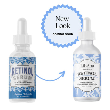 LilyAna Naturals Retinol Serum for Face - Made in USA, Face Serum with Hyaluronic Acid and Vitamin E, Anti Aging Serum, Reduces Age Spots and Sun Damage, Promotes Collagen and Elastin (Retinol, 1oz)