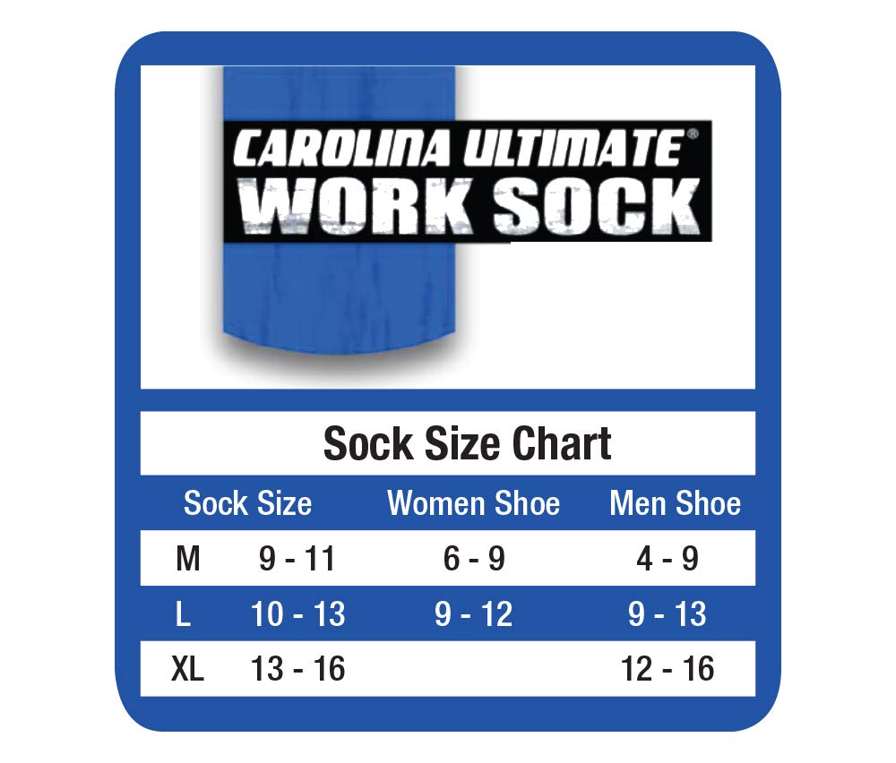 Carolina Ultimate Men's Steel Toe Boot Cushion Work Crew Socks 4 Pair Pack, Grey, Large