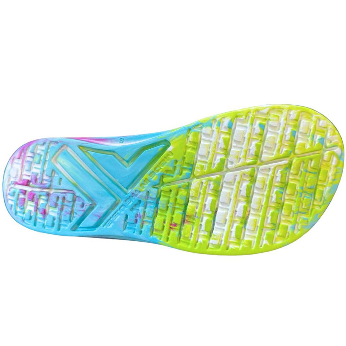 TELIC Unisex Energy Made in USA Pillow-Soft, Supportive, Lightweight, Waterproof Arch Support Flip Flops for Beach & Pool, Kaleidoscope