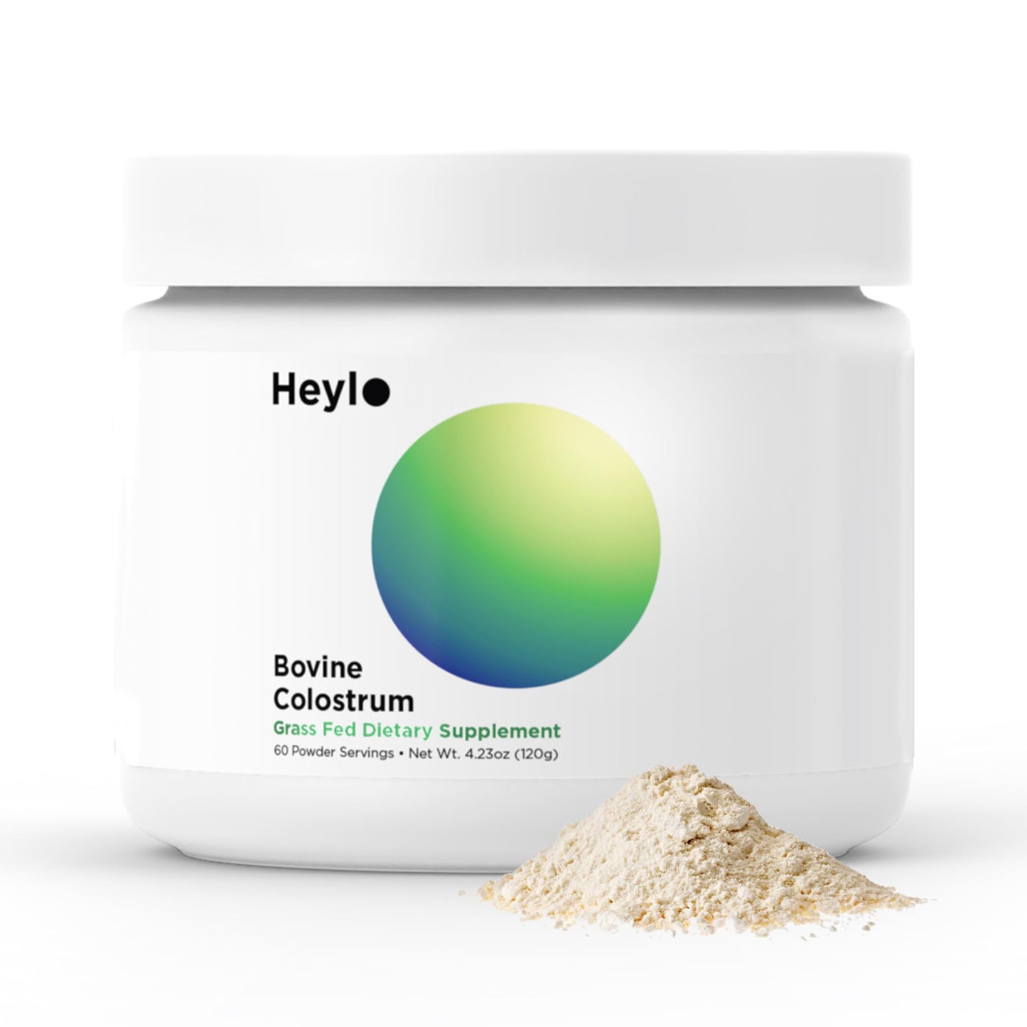 Heylo Premium Colostrum Powder – 100% Pure, Grass-Fed Bovine 40% IgG Supplement, Natural Gut Health Bloating Immunity Skin & Hair, Muscle Recovery, Rich in Immunoglobulins, 60 Servings