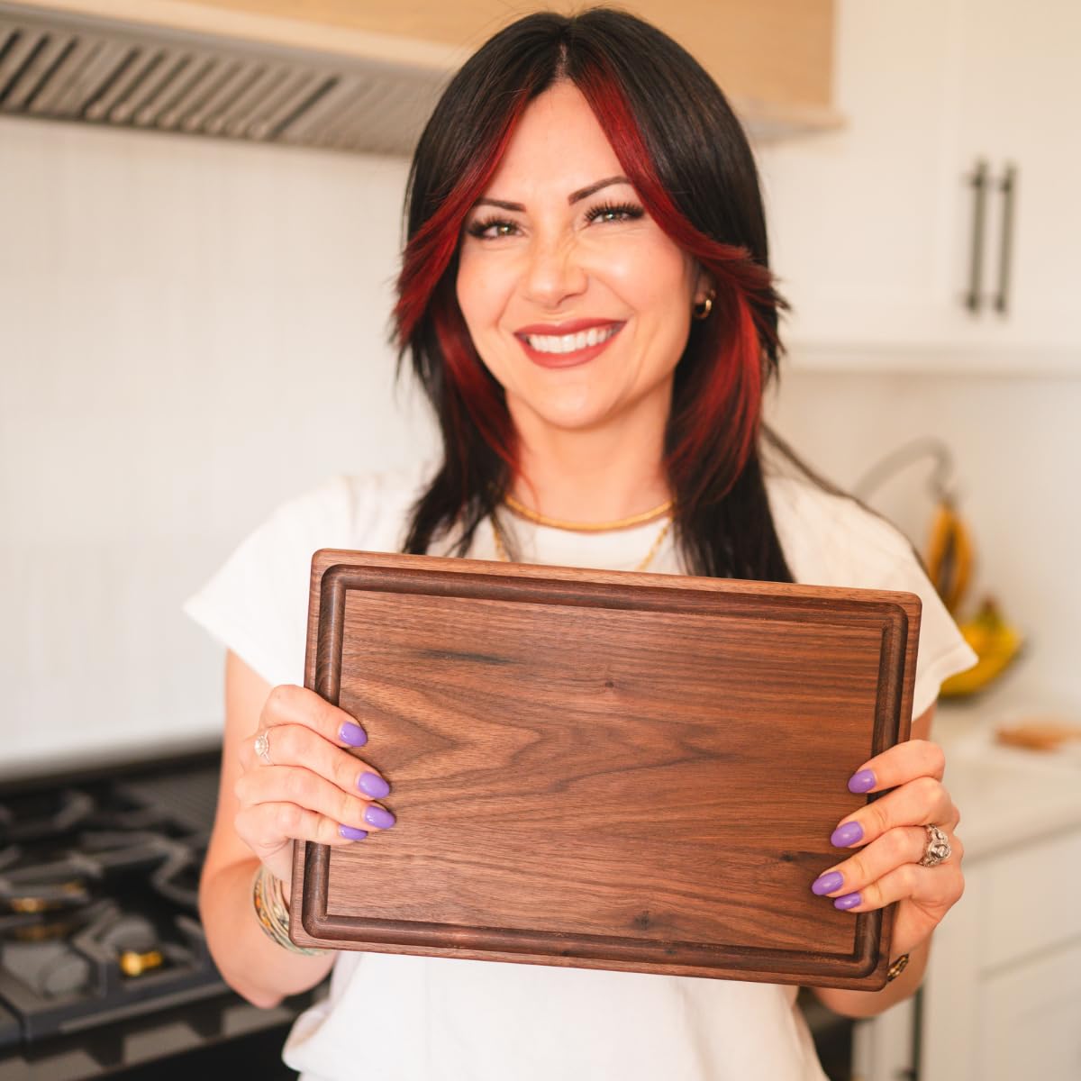 Made in USA Walnut Cutting Board by Virginia Boys Kitchens - Butcher Block made from Sustainable Hardwood