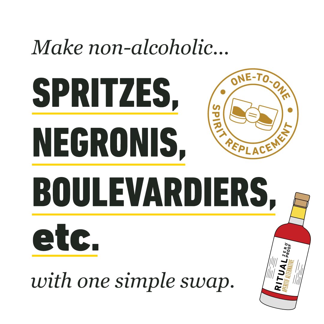 RITUAL ZERO PROOF Aperitif Alternative | Award-Winning Non-Alcoholic Spirit | 25.4 Fl Oz (750ml) | Zero Calories | Sustainably Made in USA | Make Delicious Alcohol Free Cocktails