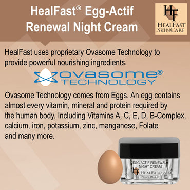 HealFast Egg-Activ Renewal Night Cream For Face – Enhance Your Anti-aging Skincare Routine – Promotes Healthy Cell Regeneration for Younger-Looking complexion – For Both Men and Women