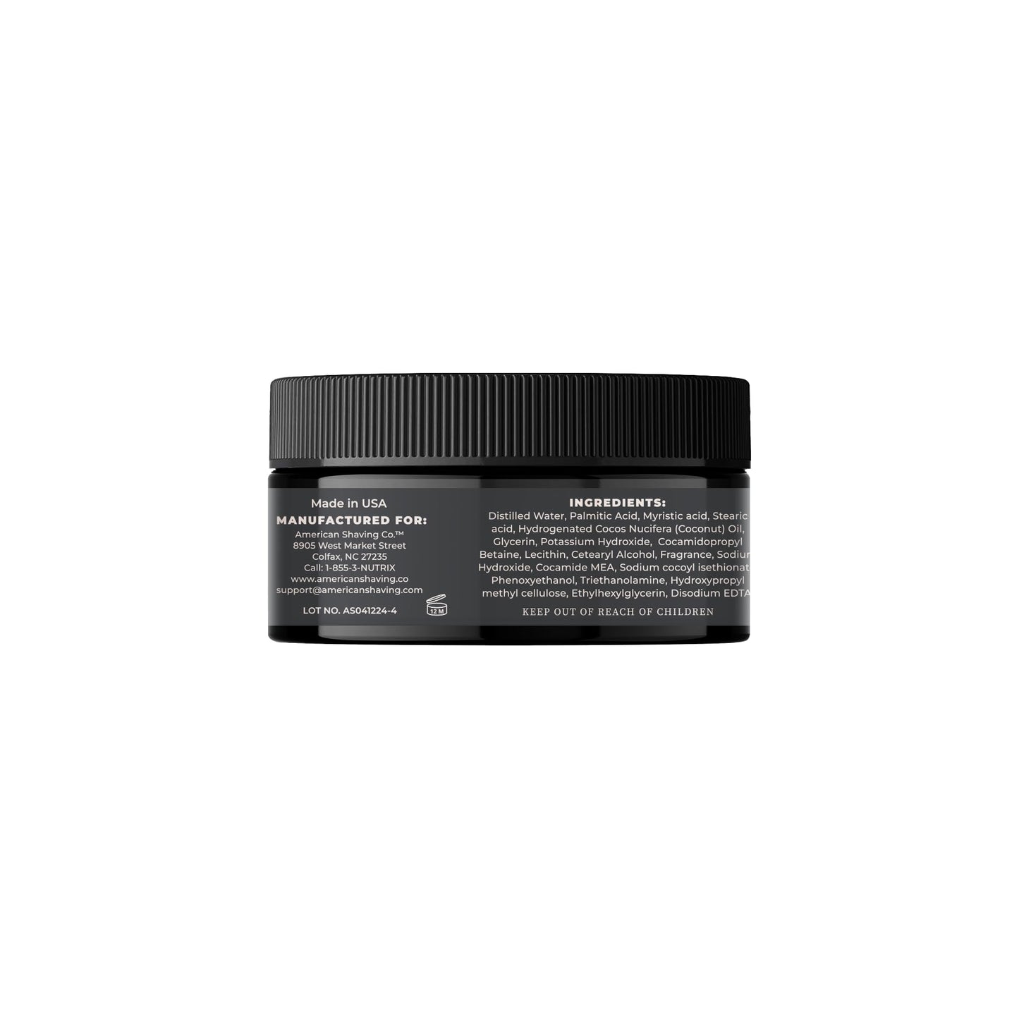 American Shaving Co. Citrowood Shaving Cream For Men 8 oz, Made in USA, Easy Application, Quality Potent Ingredients, Non-GMO, GMP Certified, Cruelty-Free Products