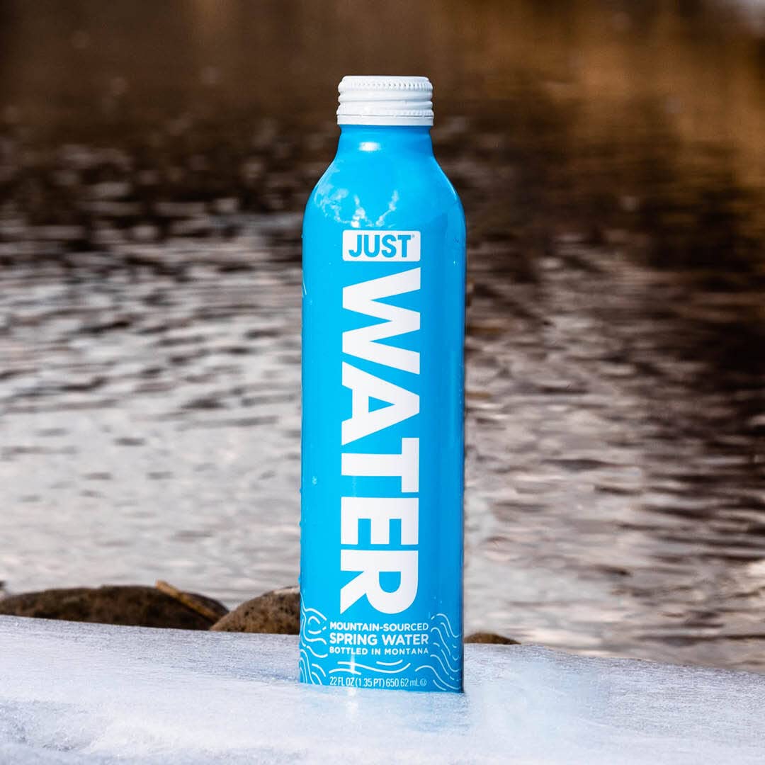 JUST Water, Premium Pure Still Spring Water in an infinitely recyclable aluminum bottle- Naturally Alkaline, High 8.0 pH - Fully Recyclable canned water, 22 Fl Oz (Pack of 12)