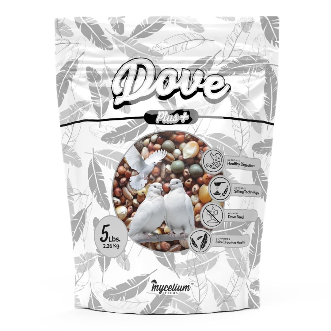 Mycelium Dove Plus Wild Bird Food (5 LB Bag) | Premium Bird Seed Mix for Doves, Pigeons & Ground-Feeding Birds | Supports Healthy Digestion | Organic, Non-GMO & Made in USA