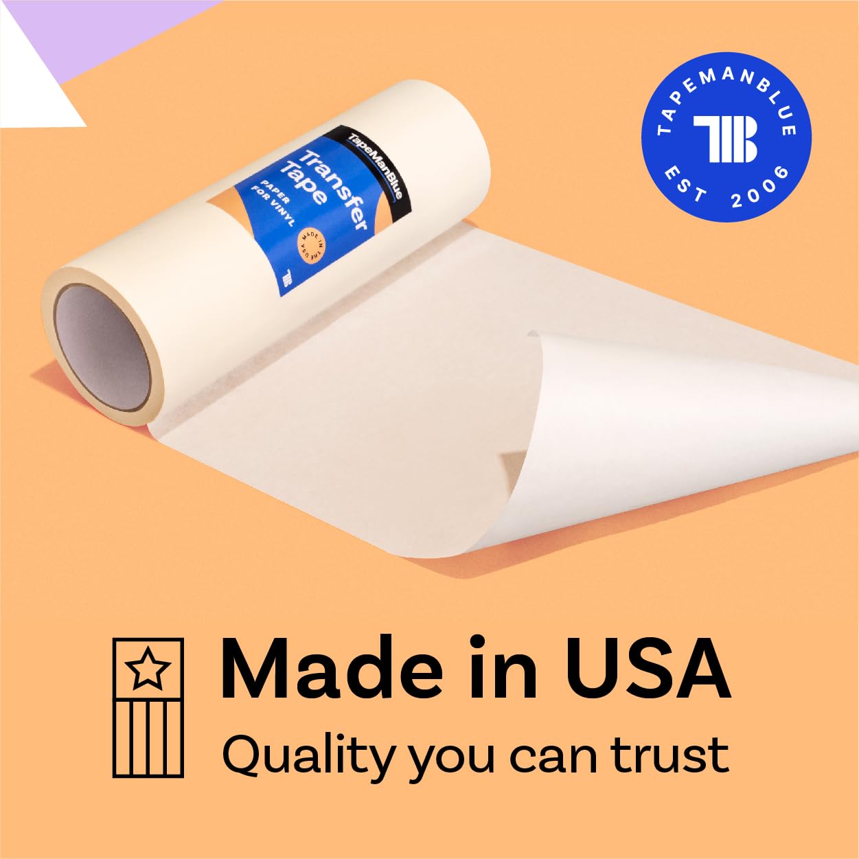 Paper Transfer Tape for Vinyl, 36 inch x 300 feet, Medium-High Tack Application Tape with Layflat Adhesive for Vinyl Letters, Decals, and Graphics