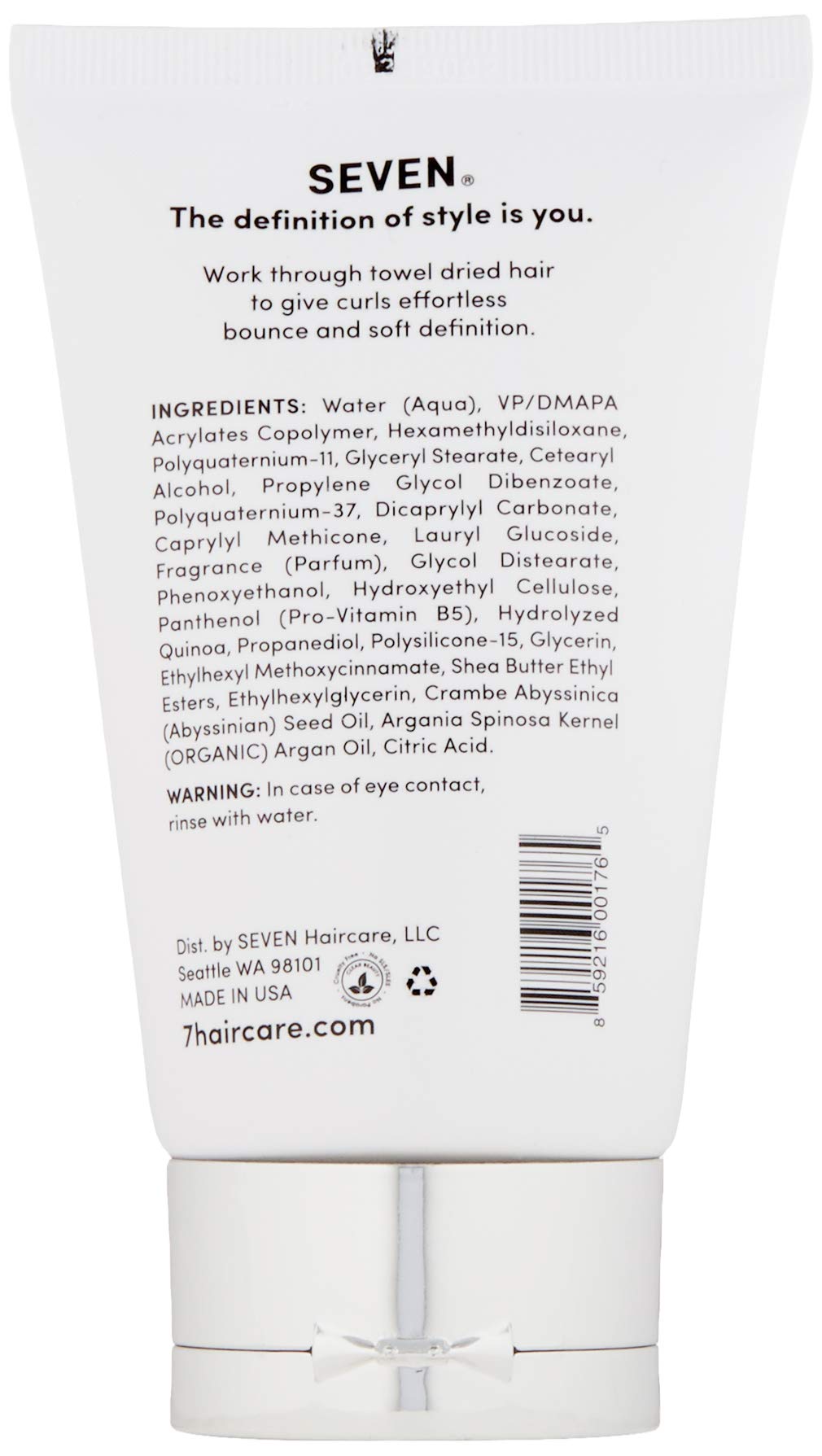 SEVEN Hair Care CUBICA Wave Curl Cream, Anti-Frizz Curl Defining Cream for Curly Hair, Moisturizing Hair Curling Cream for Enhancing Curls with Shea Butter + Argan Oil, Made in USA, 4 oz