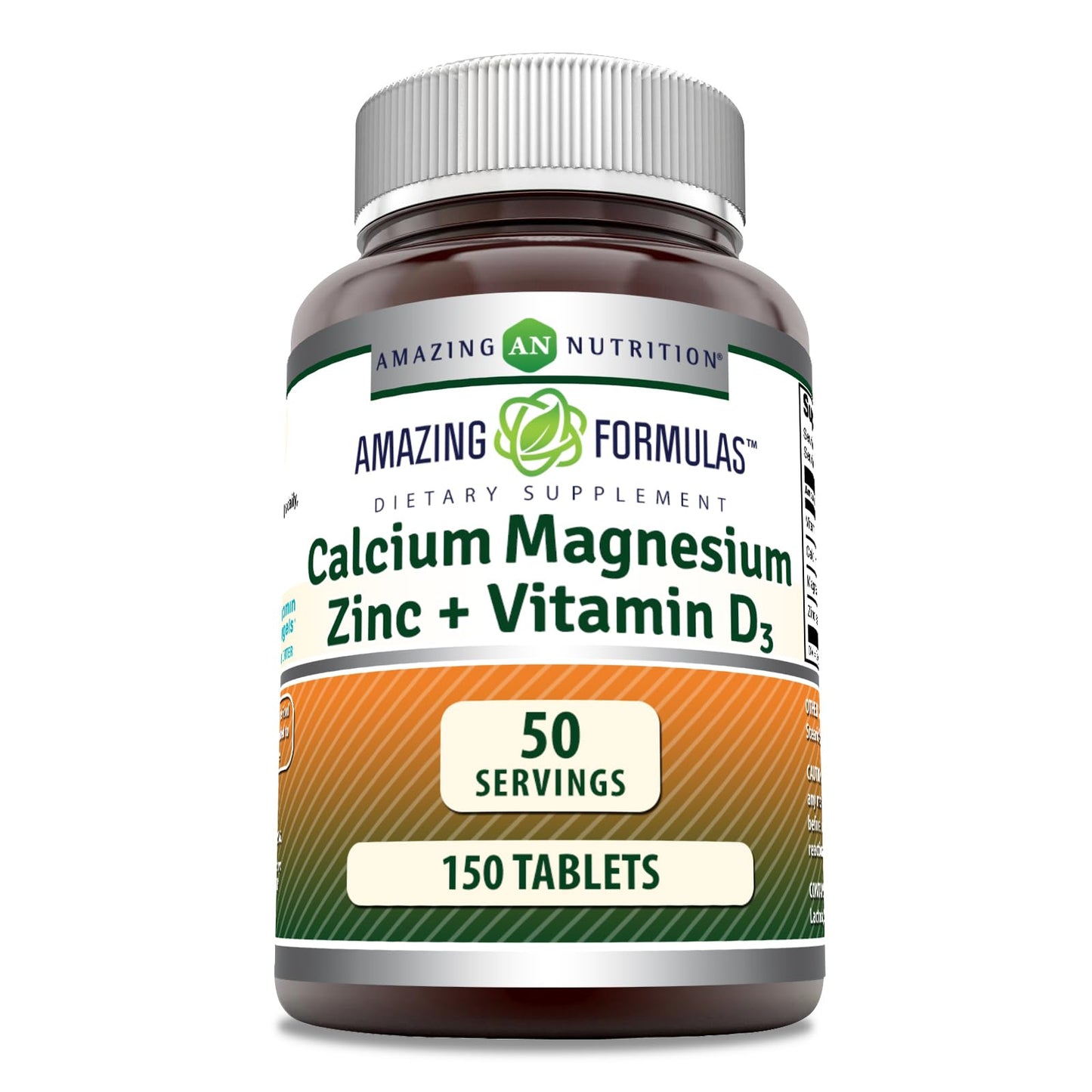 Amazing Formulas Calcium Magnesium Zinc + D3 Supplement | Non-GMO | Gluten-Free | Made in USA