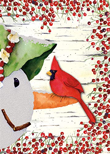 Performing Arts Premium Boxed Cardinal Christmas Card - Pack of 12 Hand Embellished Snowman and Bird Holiday Cards with Envelopes - Full color Inside - Merry Christmas Card - Made in USA