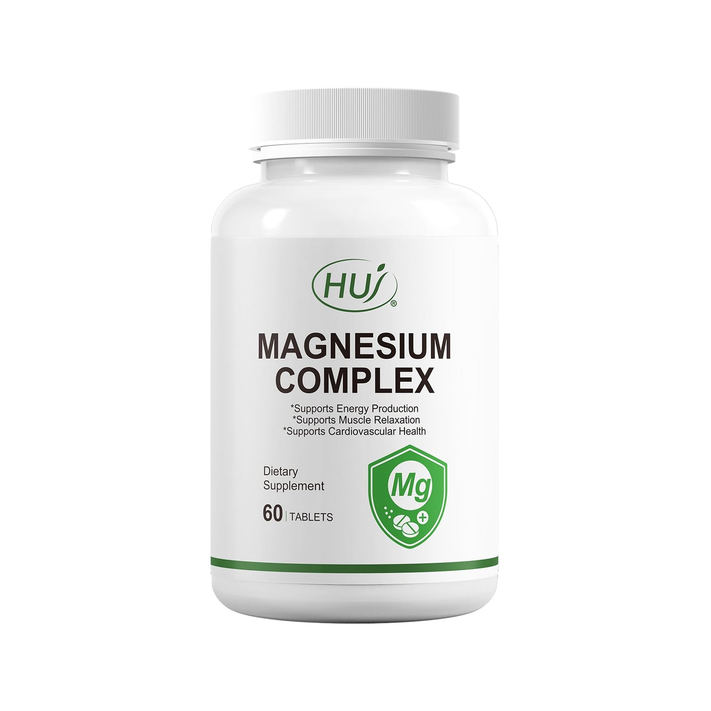 HUJ Magnesium Complex Supplement - Five Types of Magnesium - Supports Energy Production, Muscle Relaxation & Cardiovascular Health* - 60 Tablets.
