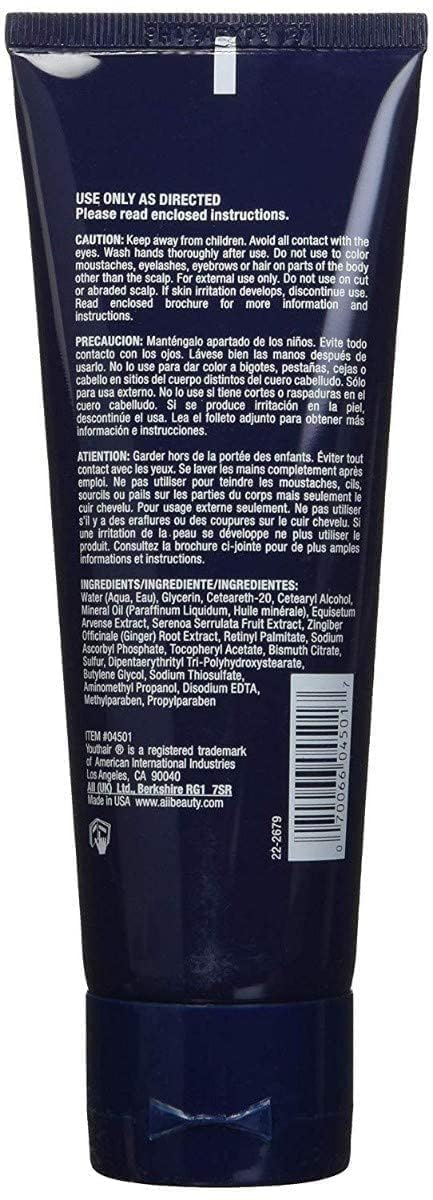 Youthair Crème – Hair Color Restoring Conditioning Formula for Gray Hair Coverage, Made in USA, 3.75 oz